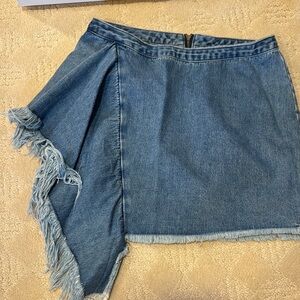 Denim Asymmetrical Skirt